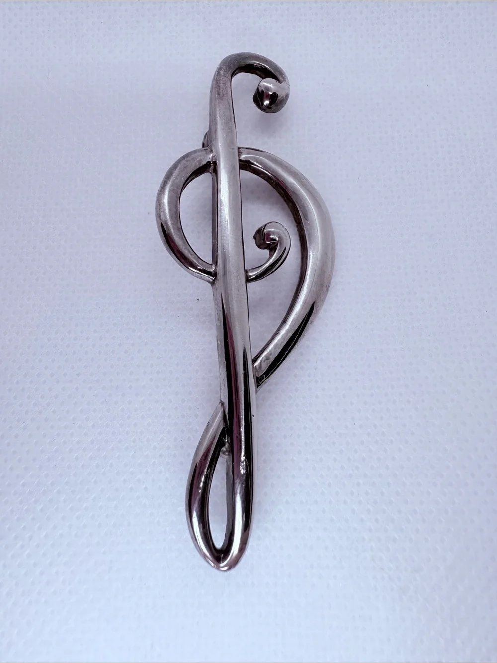 ✨ Vintage Silver Treble Clef Music Note Brooch Pin